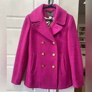 Stunning JCREW pink pea coat! EUC! Like new size 2